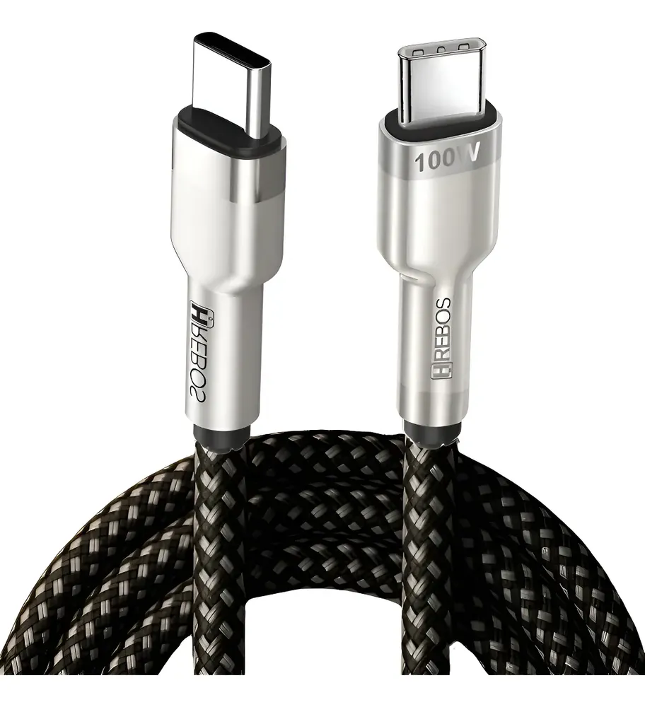 Cabo USB-C para USB-C Turbo Pro 100W (2 Metros Prateado)