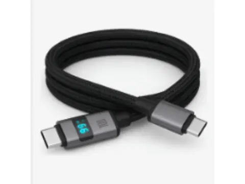 Cabo USB-C 100W com Mostrador Digital LED em Tempo Real