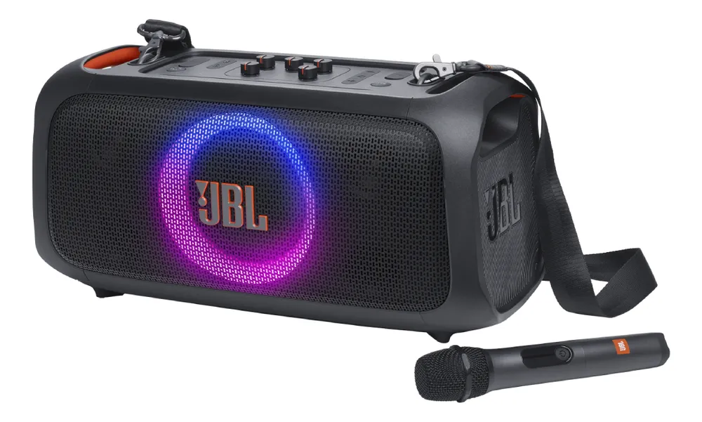 JBL Partybox On-The-Go Essential com Microfone Sem Fio