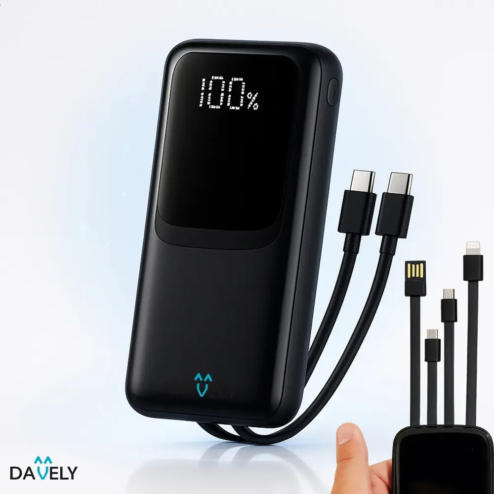 Power Bank 20.000mah 22.5w Carga Rápida Com Display Digital Carregador Portátil Carga Rápida Premium Compatível Com... Preto/branco (modelo1)