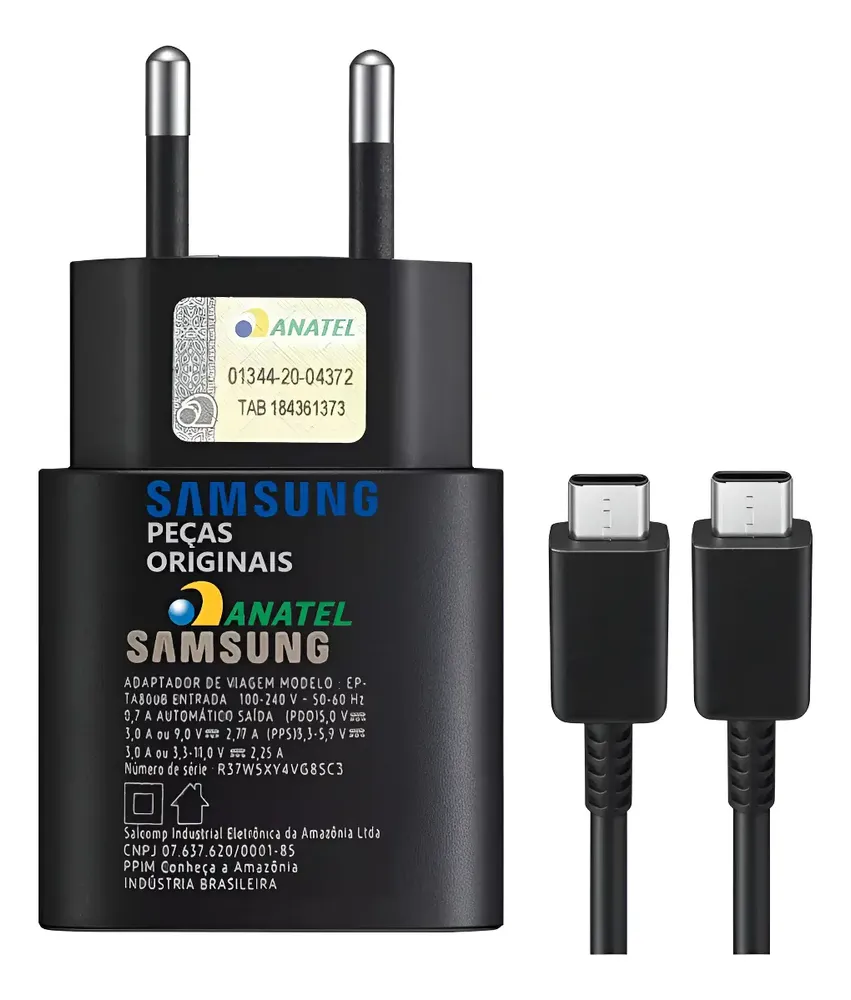 Carregador Original Samsung 25W USB-C