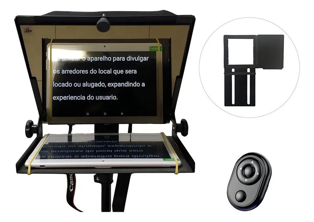 Teleprompter Profissional 10.5'' para Câmeras DSLR e Celular